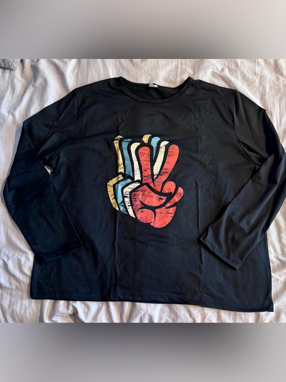 Woman’s 3X Peace Sign Long Sleeve Shirt NWOT